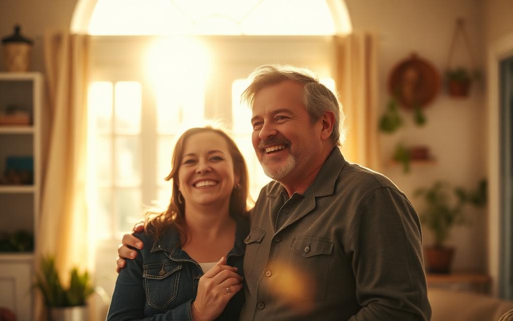 Hopeful couple in a bright, welcoming San Diego home considering IUI
