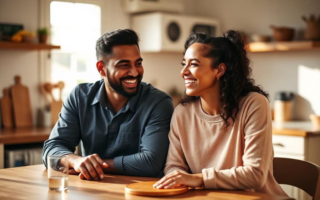 Hopeful diverse couple planning their affordable IVF journey together in San Diego